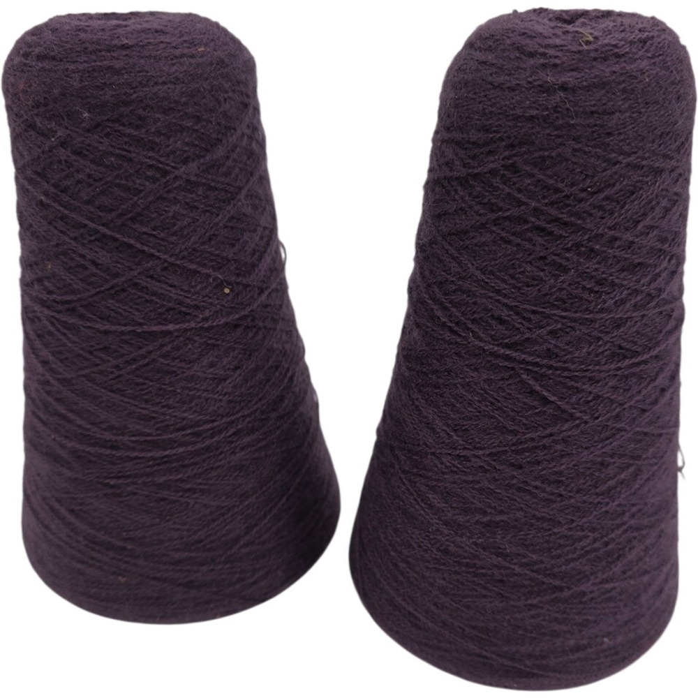 Vintage Phoenix Dye Works Acrylic HB Yarn Cones 2/24 Elderberry Purple Lot of 2